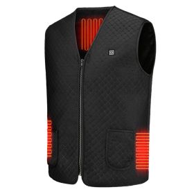 Unisex Black Heat Jacket Vest 3 Heating Gear Adjustable USB Heated Vest Warm Heat Coat Vest w/ 5 Heating Zones For Men Women Winter Outdoor Activity (size: XL)